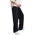 thumbnail image 3 of Pantalones Casuales para Hombres Pierna Recta Ancha Color Liso Pantalones Sueltos de Moda Pantalones Suaves Negro XL, 3 of 8