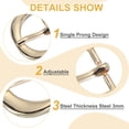 thumbnail image 3 of Uxcell Single Prong Belt Buckle, Metal Center Bar Oval Replacement Buckle for Belt Purse Making Leather Hardware Black/Light Gold 3/4 Inch, 3 of 6