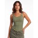 thumbnail image 4 of Camiseta sin mangas acanalada para mujer, elegante camisola sin mangas con tirantes de hebilla metálica y bajo curvado., 4 of 9