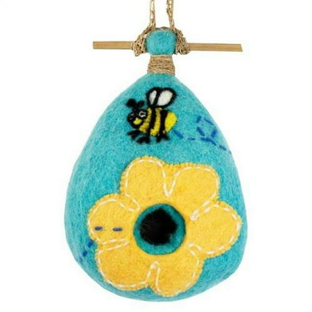Wool Felt Birdhouse Flower - Garden Decor