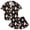Black Halloween Ghost Pumpkin, variant on Girls Satin Pajama Set Short Sleeve Button Down Silk Sleepwear 2 Piece Summer Loungewear for Child Girl 6-14Y