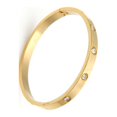 thumbnail image 3 of Paris Jewelry 18K Yellow Gold Created White Sapphire Bangle Bracelet Plated 7.25 inch Unisex, 3 of 5