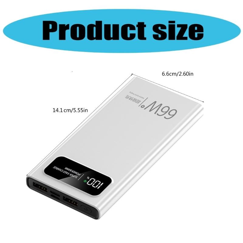 lanema 66W USB C Mobile Power Adapter Battery Charger PD20W 20000/30000/40000mAh Fast Charging for Frequent Device Users
