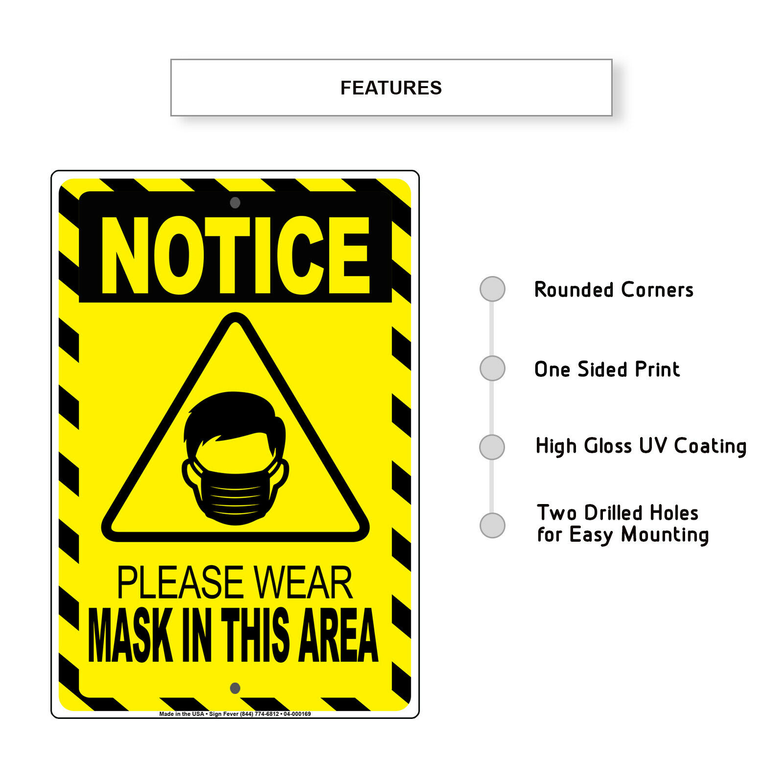 Using Mask. Sign Notice Please Wear Mask In This Area For Your Safety And Others Door Or ...