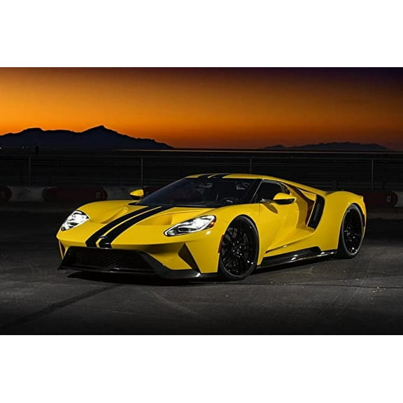 Iconic Arts Laminated 36x24 Poster: Supercar - Ford GT