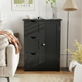 thumbnail image 2 of Giantex Floor Cabinet, Storage Cabinet w/3 Drawers & 1 Cupboard, Great for Bathroom, Living Room, Dining Room, Black, 2 of 9