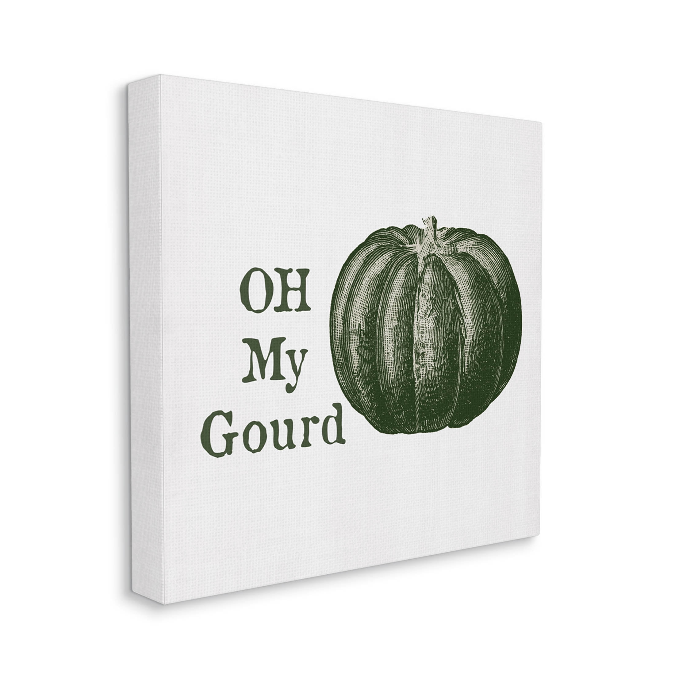 Stupell Industries Oh My Gourd Fall Pumpkin Graphic Art Gallery Wrapped Canvas Print Wall Art, Design by Lauren Rader