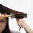 thumbnail image 6 of Unique Bargains Nylon Bristle Round Curling Hair Twill Comb with Wood Handle 0 S, 6 of 7