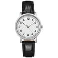 thumbnail image 2 of Tnobhg Couple Watch Round Battery Operated Faux Leather Strap Elegant 3-Hand Birthday Gift Adjustable Men Women Quartz Wrist Watch Fashion Jewelry, 2 of 8