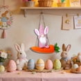 thumbnail image 4 of Adorno colgante de zanahoria de conejo de Pascua • Decoración de muñeca sin cara • Fibra de poliéster suave • Decoración colgante para fiestas de Pascua al aire libre • 1 pieza, 4 of 9
