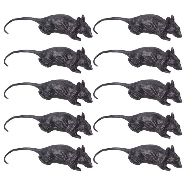 FELTECHELECTR 10 piezas de ratón falso de plástico, juguetes creativos de broma, divertido ratón de simulación de Halloween