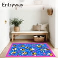 thumbnail image 3 of ODIKA 3'x5' Machine Washable Non-Slip Area Rug, Cheerful Honeycomb Alphabet Puzzle with Playful Bug Motifs High Traffic Rug with Pad, Blue, 720929, 3 of 8