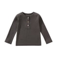 thumbnail image 1 of MeetoTime Boys Girls Cotton T-Shirts Long Sleeve Button Pullover Soft Basic Crew Neck Tops, 1 of 7