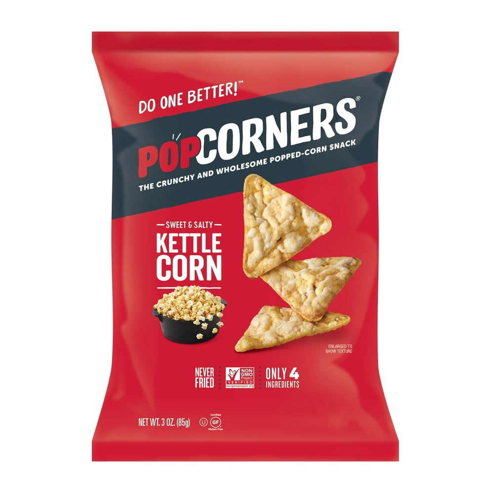 Popcorners Kettle Corn Popped Corn Snacks, 3 oz Bag