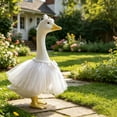 thumbnail image 5 of SHENGXINY Porch Goose Outfit, Bridal Tutu Dress with Flower Headband Goose Clothes for Wedding Lawn Holiday Decor White 23 in, 5 of 6