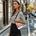 thumbnail image 3 of Kuiaobaty Snowman Print Underarm Sling Bag for Women, Snowflake Print Vegan Leather Hobo Purse Tote with Zipper Closure, Lightweight Travel Shoulder Bag for Christmas 2025, Pink, 3 of 7