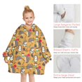 thumbnail image 6 of Cute Hedgehog Apple Mushroom Blanket Hoodies for Kids 6-13YR Oversize Wearable Blanket Hoodies for Boys Girls Teens, 6 of 7