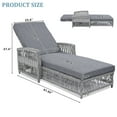 thumbnail image 3 of Holaki 77.5" Outdoor Long Reclining Chaise, Wicker Lounge with Armrests, Patio Adjustable Recliner with Soft Removable Cushions,All Weather Rattan Pool Lounge for Poolside & Garden (Beige+Grey), 3 of 10
