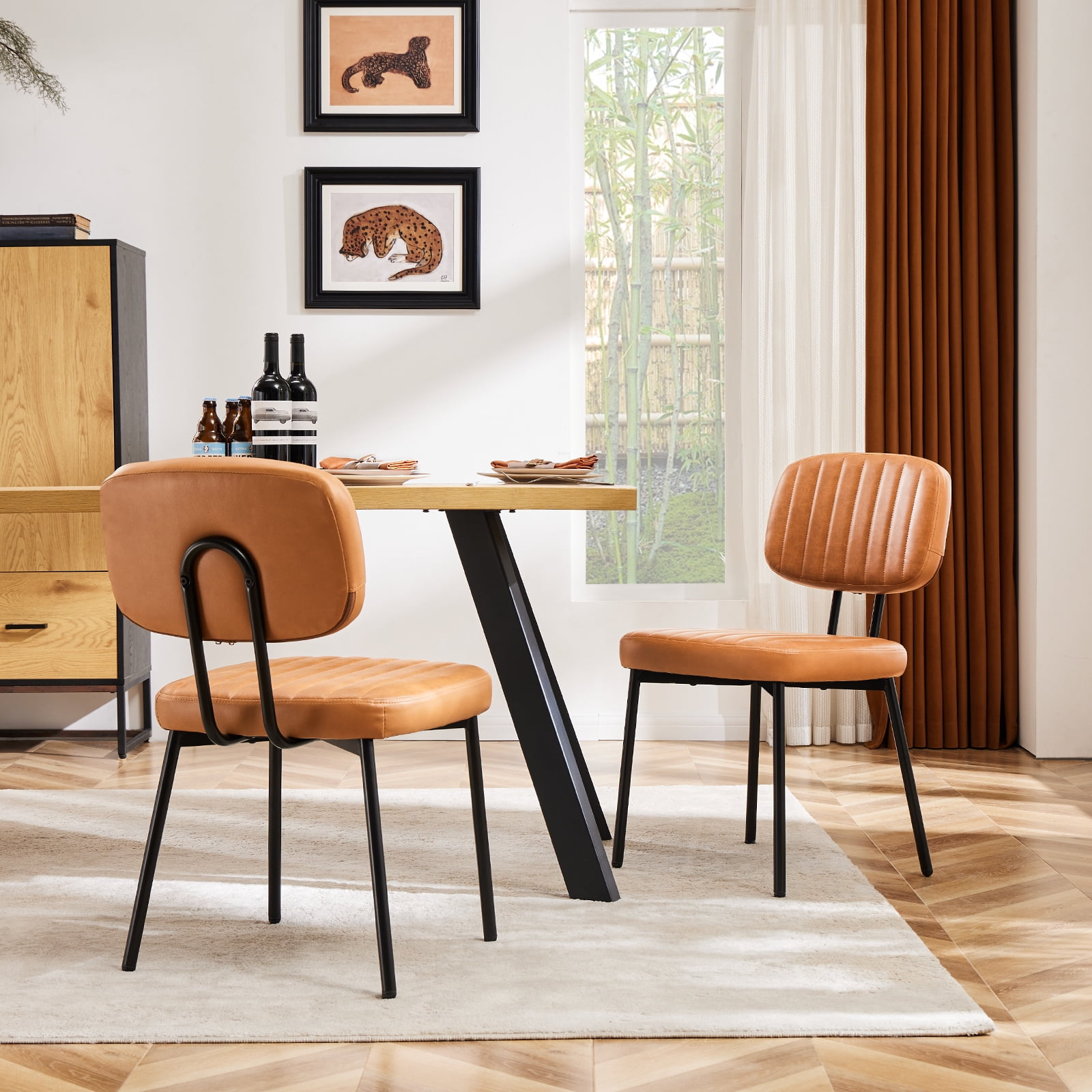 Dining Chairs Upholstered Mid Century Modern Set of 2