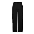 thumbnail image 7 of LYEAA Red Cargo Pants for Women Baggy SweatPants Plus Size with Pockets High Waist Solid Color Athletic Bottoms Trousers, 7 of 7