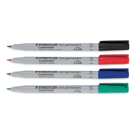 Staedtler Lumocolor Non-Permanent Markers - Super Fine, Set of 4