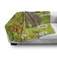 thumbnail image 3 of Educational Soft Flannel Fleece Throw Blanket, Jungle Animals Colorful Funny Hand Drawn Style Zoo Nature Tropical Wildlife, Cozy Plush for Indoor and Outdoor Use, 50" x 70", Multicolor, by Ambesonne, 3 of 6