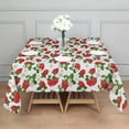 thumbnail image 3 of Red Strawberry Plants Fruit Flower White Pattern Square Tablecloth,Waterproof Square Table Cover,Wipeable Spillproof Washable Table Cover for Home Kitchen Party Decor 42"X42"(107x107cm), 3 of 6