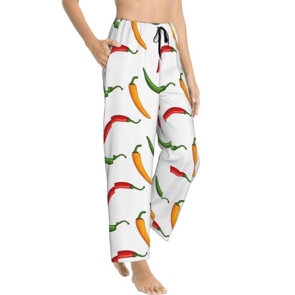 Pajama Pants Women - colorful bell Pepper Soft Breathable Sleep & Lounge Pants for Women, Comfy Casual Pj Pants Bottoms with Pockets
