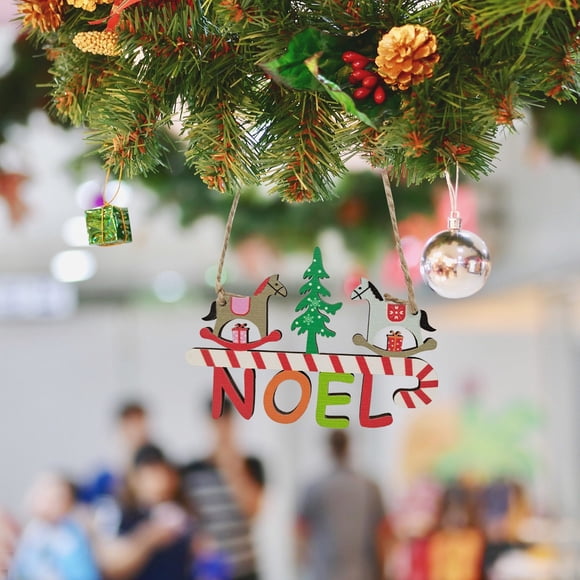 Christmas Decor Hangs Christmas Tree Small Pendant Wooden Colored Drawing Pendant Bell Christmas Decorations Household pendant