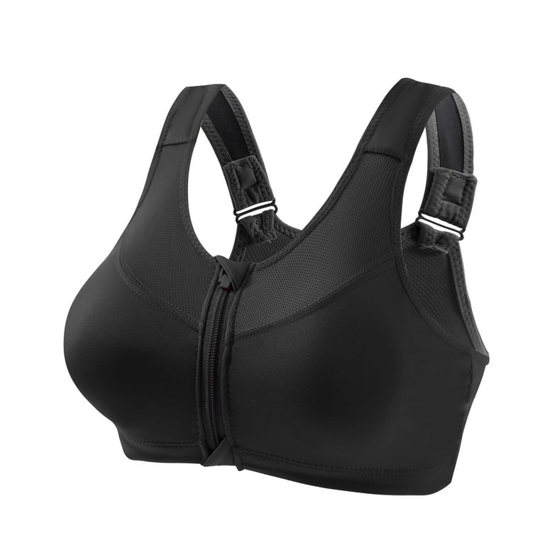 Sports Bras for Women Deals!AIEOTT Sexy Plus Size Front Closure Wireless  Bra，Fitness Running Shockproof Yoga Tank Top Front Zipper No Steel Ring  Bra,Gifts for Women,Yoga Bra,Summer Savings Clearance 
