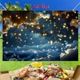 thumbnail image 5 of Twinkle Twinkle Little Star Backdrop Starry Sky Galaxy Golden Star Baby Shower Photography Background Dreamy Blue Gold Clouds Newborn Shower Birthday Party Decorations Banner Photo Booth Props, 5 of 5
