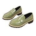 thumbnail image 4 of Wensltd Women Fashion Shoes Trendy Versatile Solid Color Retro Comfortable Mid Heel Loafers for Outdoor, 4 of 9