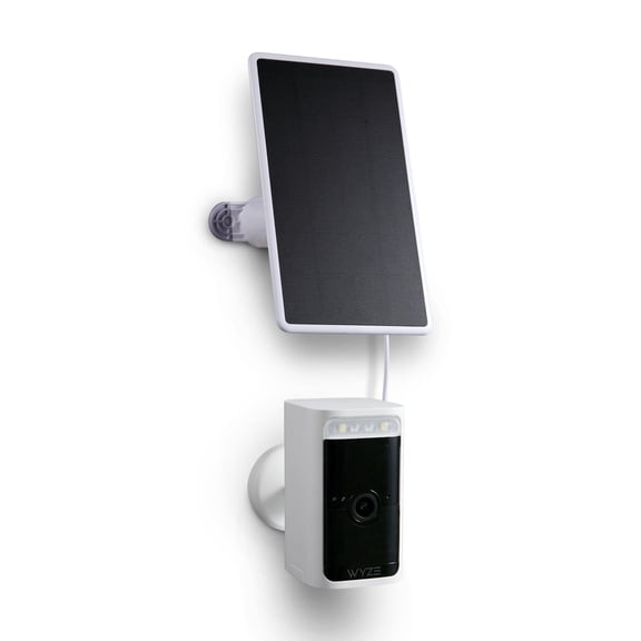 Wasserstein Solar Panel Compatible with Wyze Battery Cam Pro (White)