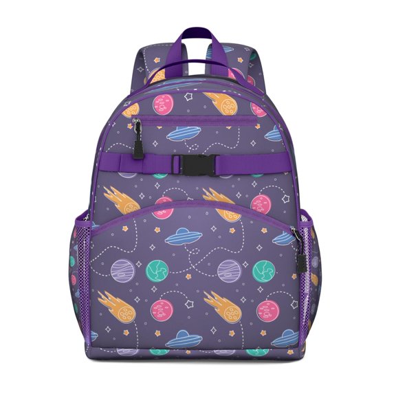 Starry Night Toddler Backpack Adjustable Padded Straps Chest Buckle Large Capacity Durable Bookbag