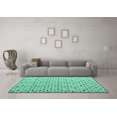 thumbnail image 3 of Ahgly Company Indoor Rectangle Abstract Turquoise Blue Modern Area Rugs, 2' x 4', 3 of 4