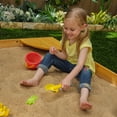 thumbnail image 4 of KidKraft Wooden Backyard Sandbox with Built-in Corner Seating and Mesh Cover, Honey, 4 of 9