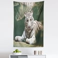 thumbnail image 1 of Tiger Tapestry, Bengal Swimming Plain Colored Beast Black Sprites Large Cat Animals Having Fun, Fabric Wall Hanging Decor for Bedroom Living Room Dorm, 5 Sizes, Teal White, by Ambesonne, 1 of 1