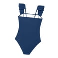 thumbnail image 7 of Lutiedan Girls Swimsuit Ruffle Straps One Piece Bathing Suit Quick Dry Ruched Summer Beach Swimwear Full Coverage Modest Swimsuit 5-15 Years, 7 of 7