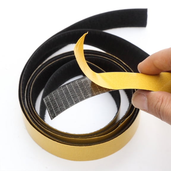 Professional Black Sticky Back Tape 25mm x 1m - Extra Strong Hook and Loop for Car & Craft Use