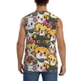 thumbnail image 4 of Goofa Cute Cat Cartoon Printed Men's Sleeveless T-Shirt - Athletic Gym Workout Tank Top for Men - Moisture-Wicking, UPF 30+ Quick-Dry Muscle Tee-XX-Large, 4 of 8
