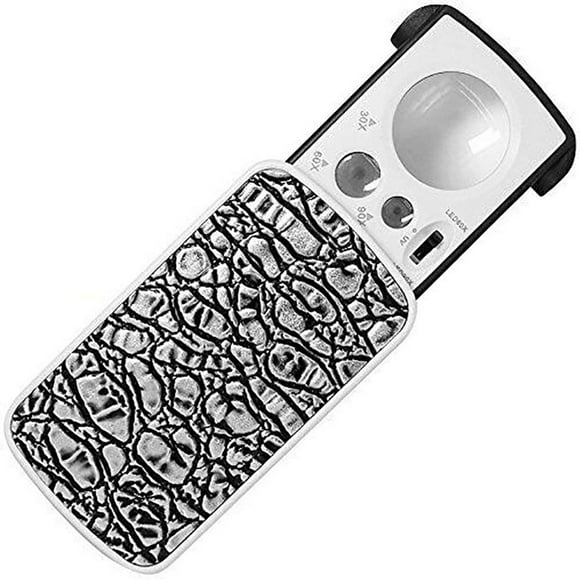 SUTENGDA Jewelers Loupe Jewelry Loupe Magnifier with UV LED Light 30X 60X 90X Jewelers Eye Loupe Jewelry Magnifier for Gems Jewelry Rocks