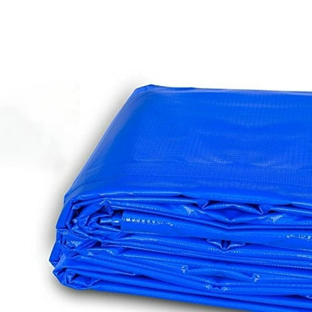 Vinyl Tarp - Moose Supply 4' x 18', 12 mil PVC Vinyl Heavy Duty Waterproof Tarp Covers, Blue