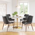 thumbnail image 3 of Magnus Dining Chair Black & Walnut Dining Chair, Modern Style, Plush and durable faux leather fabric, Plywood, Indoor Dining, 3 of 11