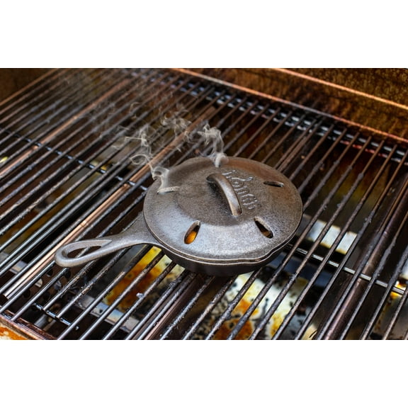 Lodge Cast Iron Smoker Skillet for Outdoor Grills, Pre-seasoned and , 6.5 inches