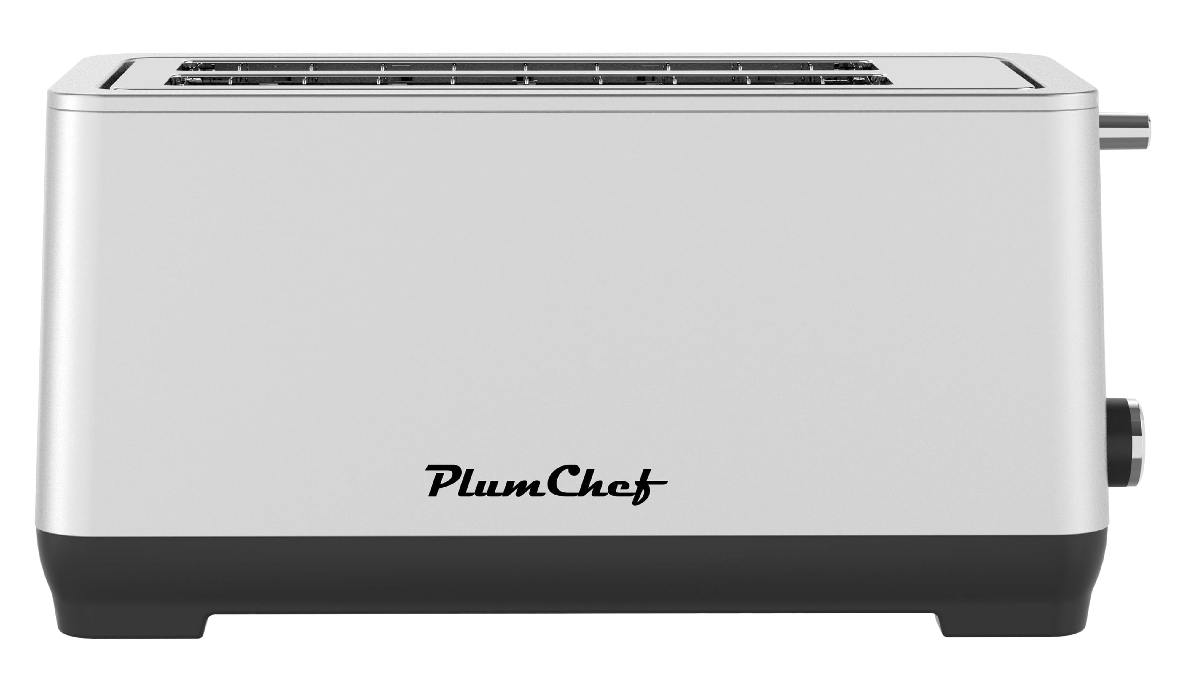 4-Slice Extra Wide Long Slot Toaster (Silver, 1350W) - Stainless Steel with Warming Rack, Removable Crumb Tray, 6 Browning Settings & Bagel/Defrost/Reheat Functions
