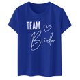 thumbnail image 6 of Team Bride Print T Shirts for Women Short Sleeve Spring Summer Tops Basic Loose Crewneck Tee, 6 of 6