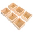 thumbnail image 3 of 6pcs Unfinished Wooden Box Rustic Small Square Wooden Box Craft Organizer Container Box, 3 of 9