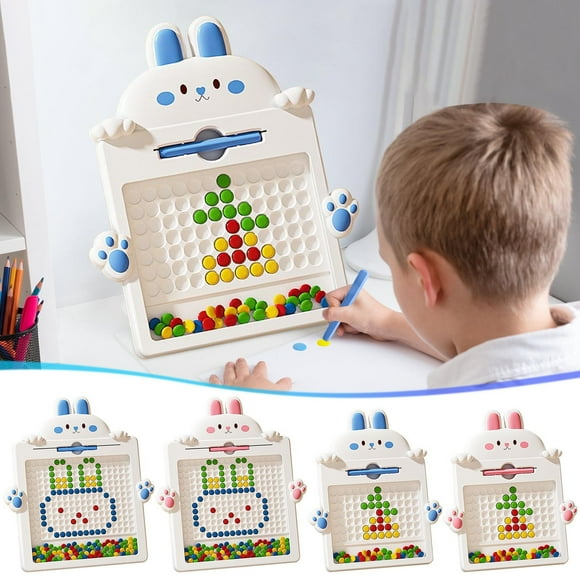 Sentmoon Boys Toys 7 Year Old Boy Gifts Magnetic Drawing Board for Kids Large Magnet Doodle Board with Beads And 20 Pattern Booklets Educational Traveling Toy for 2 3 4 5 6 Year Old Boys