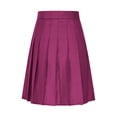 thumbnail image 5 of Womens Stretchy Pleated Midi Skirt Comfort High Waist Cheerleader School Uniform Skirt for Teen Girls, 5 of 6