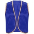 thumbnail image 3 of Doomiva Men's Arabian Prince Costume Street Rat Suits Open Front Waistcoat with Belted Pants Royal Blue&White 3XL, 3 of 5